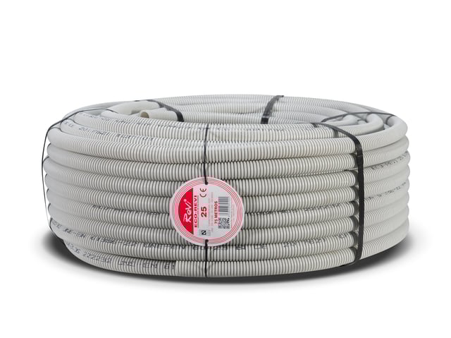 TUBO CORRUGADO LIBRE DE HALOGENOS GRIS 25MM 75M