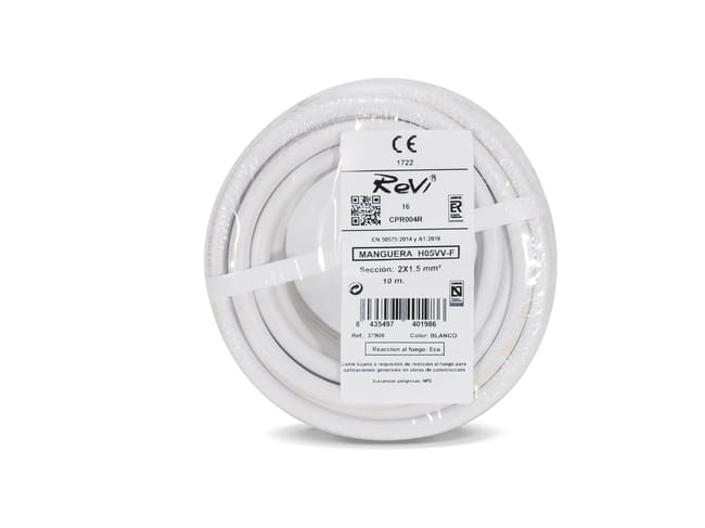 CABLE ELÉCTRICO H05VV-F 2X1.5MM2 BLANCO 10M - 1