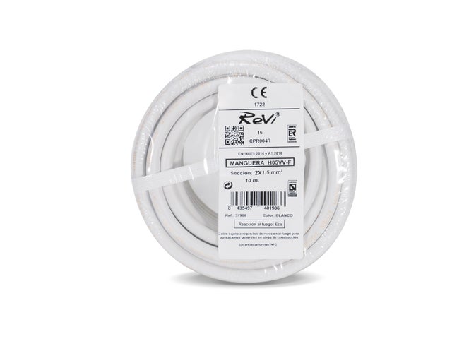 CABLE ELÉCTRICO H05VV-F 2X1.5MM2 BLANCO 10M