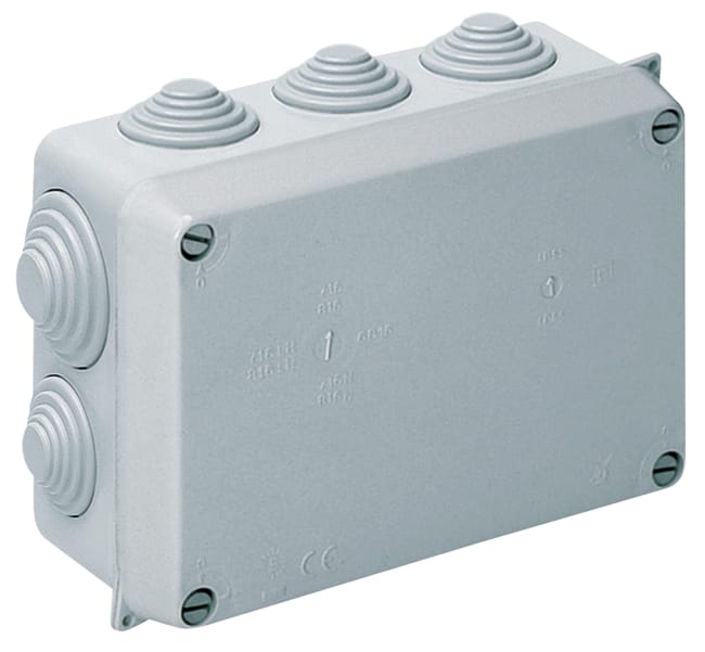 CAJA DE REGISTRO ELÉCTRICO ESTANCA 153X110X65MM PARA SUPERFICIE DE EXTERIOR CON TAPA DE TORNILLO - 1
