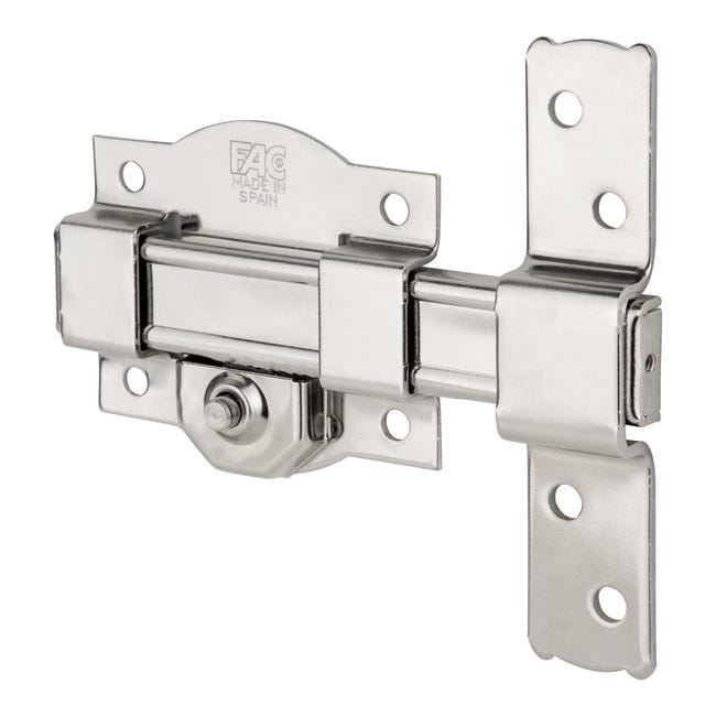 CERROJO PUERTA DE SEGURIDAD INTERIOR Y EXTERIOR NIQUELADO 3 LLAVES FAC - 1