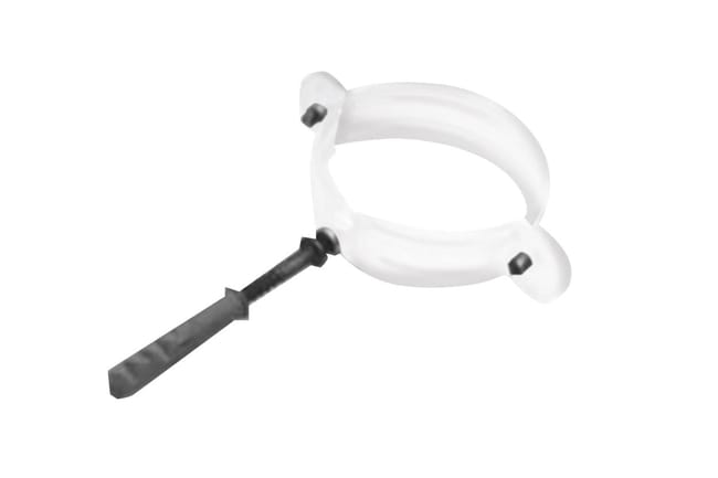 ABRAZADERA EVACUACIÓN PLUVIALES METÁLICO ACERO PRECALADO BLANCO Ø80MM - 1