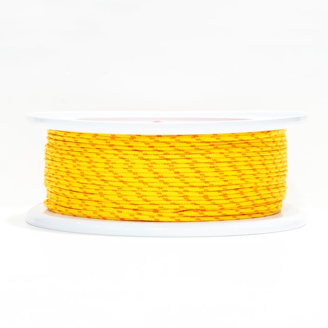 CORDON POLIAMIDA Y POLIESTER TRENZADA CON ALMA 4MM.  1M AMARILLO ROMBULL