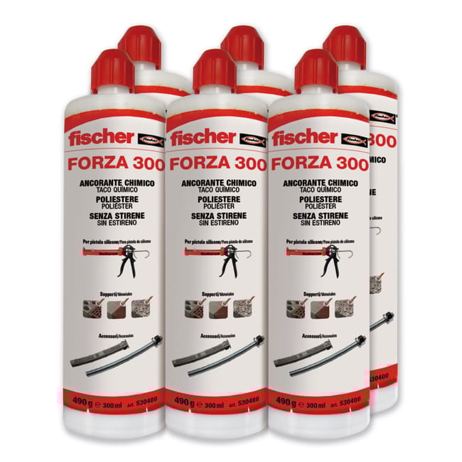 ANCLAJE QUIMICO POLIESTER SIN ESTIRENO FORZA 300 ML  6 UDS FISCHER - 1