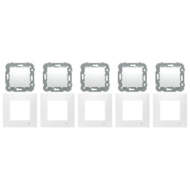 5 CONMUTADORES MONOBLOCK SERIE VIVA BLANCO
