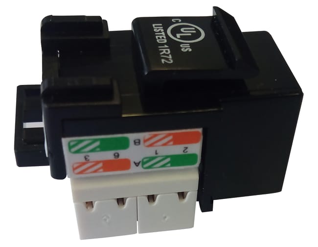 CONECTOR RJ45 HEMBRA CATEGORIA 6 UTP NEGRO - 1