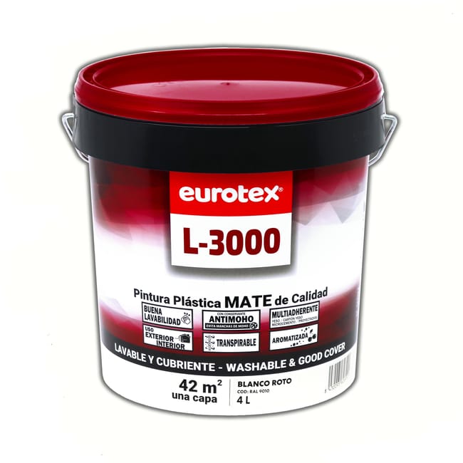 PINTURA PLASTICA BLANCO ROTO MATE 4L L3000 - 1