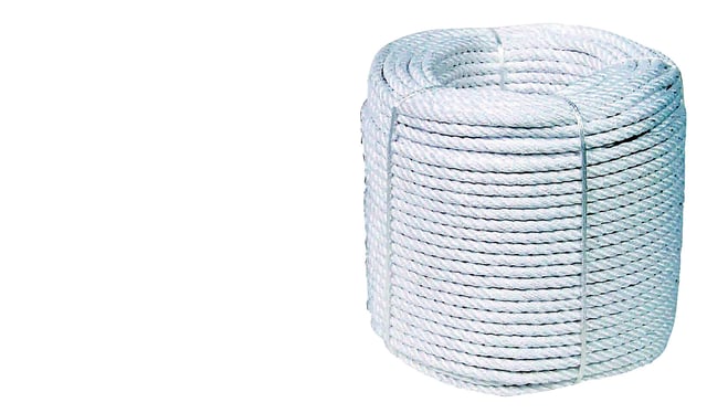 CUERDA NYLON CABLEADA 14MM 100M BLANCO ROMBULL