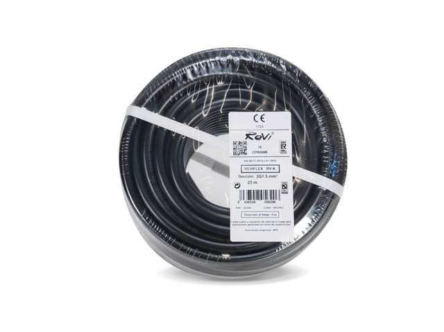 CABLE ELÉCTRICO RV-K 3G 1.5MM2 NEGRO 25M