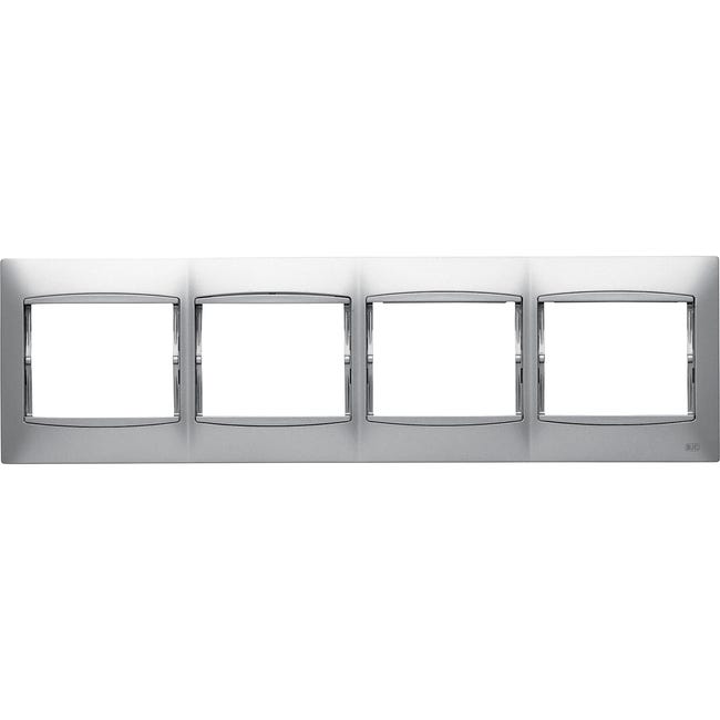 MARCO CUADRUPLE SERIE CORAL PLATA - 1