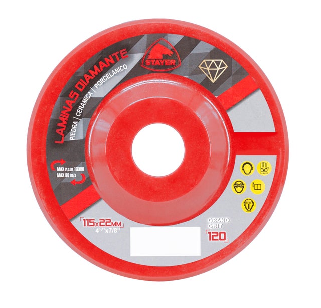 DISCO MIL HOJAS DIAMANTADO PORCELÁNICO 115MM GRANO 120 STAYER