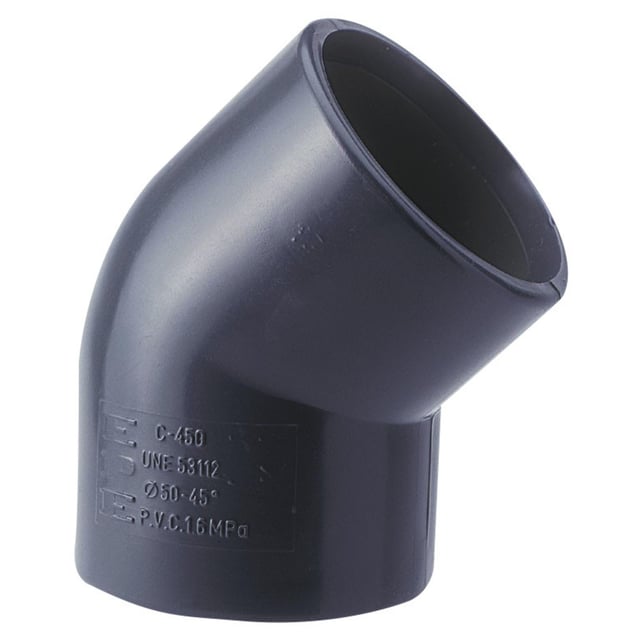 CODO 45º 50MM HEMBRA PVC PRESIÓN