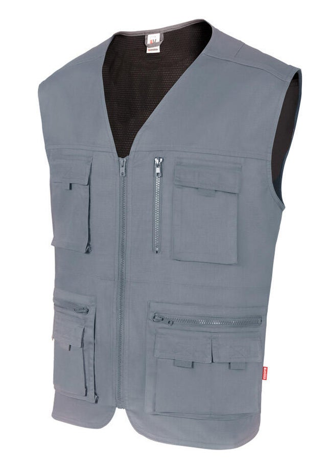 CHALECO MULTIBOLSILLOS GRIS TALLA L VELILLA 105901