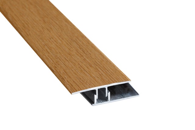 PERFIL TRANSICIÓN ADHESIVO DE ALUMINIO NOGAL 240CM