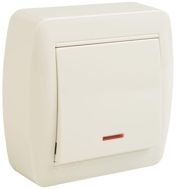 CONMUTADOR CON LUZ MURAL SUPERFICIE BLANCO - 1