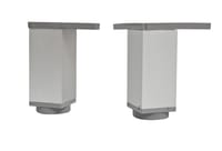 PATA MUEBLE ALUMINIO CUADRADA 100MM 40X40MM CROMO MATE. 4UDS - 1