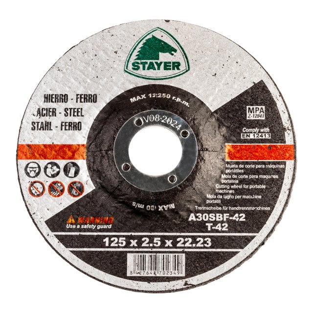 DISCO AMOLADORA CORTE METAL 125MM STAYER