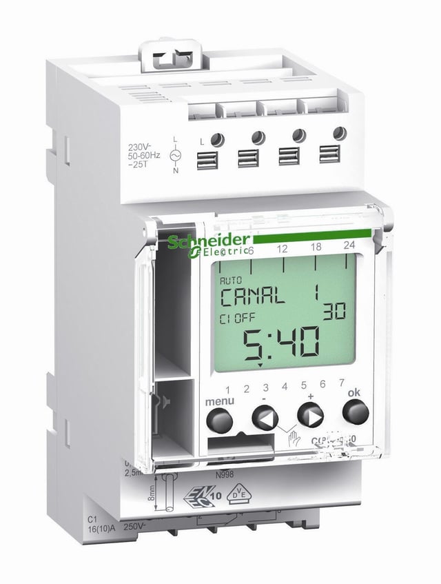 INTERRUPTOR HORARIO DIGITAL 1 CANAL IHP SCHNEIDER  