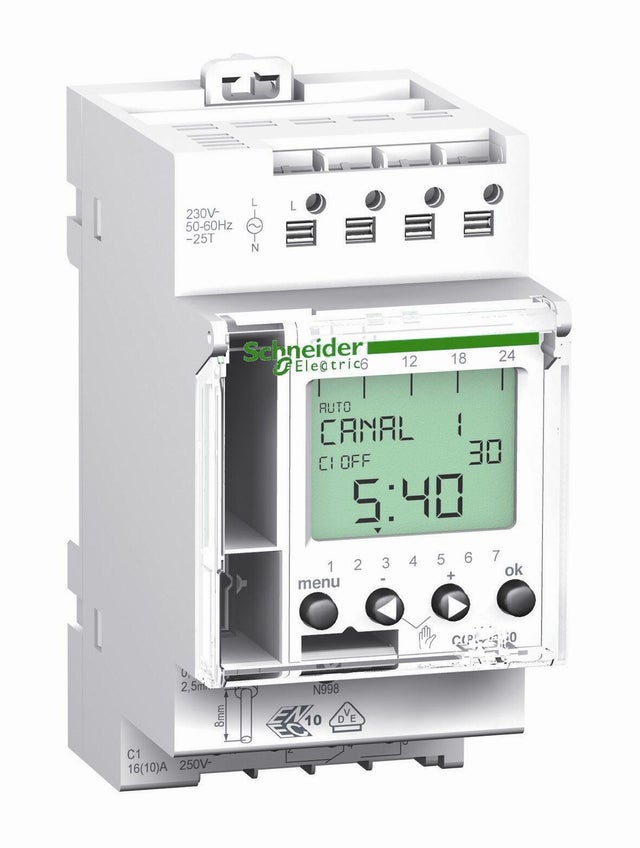 INTERRUPTOR HORARIO DIGITAL 1 CANAL IHP SCHNEIDER  