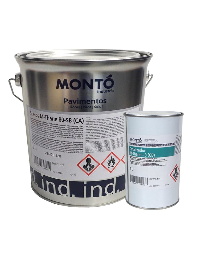 PINTURA SUELOS POLIURETANO + CATALIZADOR 4L ROJO