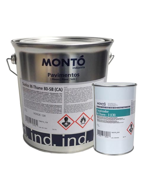 PINTURA SUELOS POLIURETANO + CATALIZADOR 4L ROJO - 1