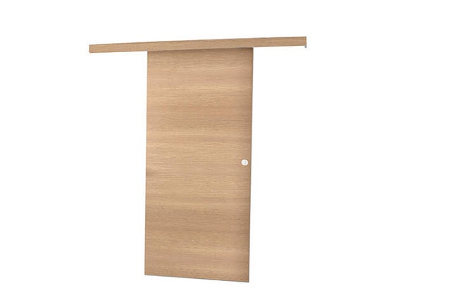 KIT RAIL + EMBELLECEDOR PUERTA CORREDERA ACABADO MELAMINA ROBLE
