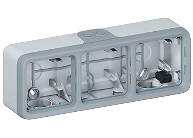 CAJA TRIPLE SUPERFICIE SERIE PLEXO COMPONIBLE IP55 - 1