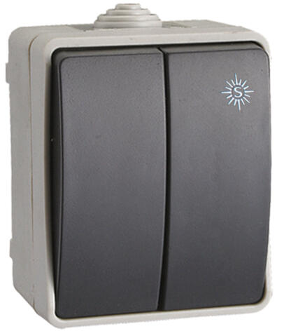 CONMUTADOR DOBLE SUPERFICIE IP54