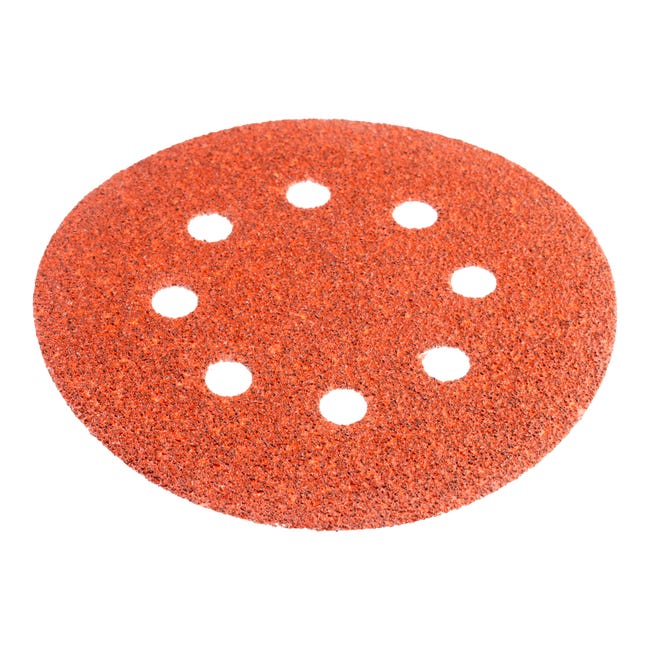 6 DISCOS DE LIJA 125MM 8 AGUJEROS GRANO 80 - 1
