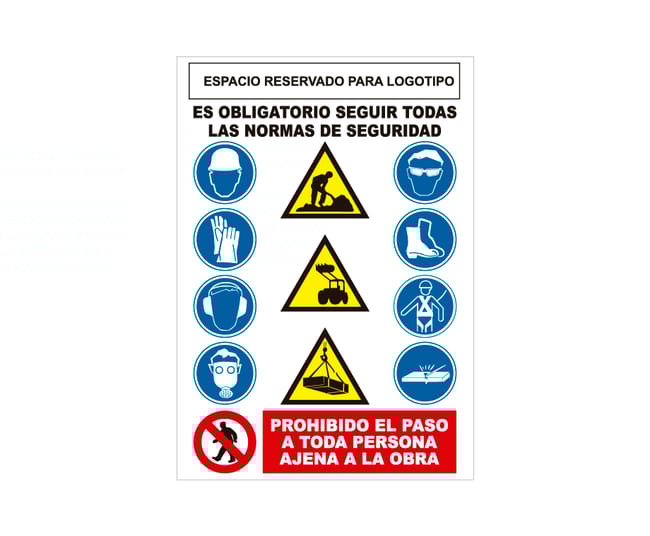 SEÑAL CARTEL ZONA DE OBRA 1UD - 1
