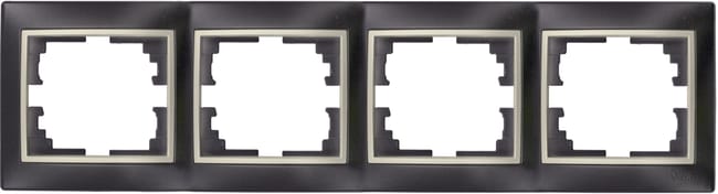 MARCO CUADRUPLE SERIE EUROPA NEGRO PERLA - 1