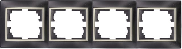 MARCO CUADRUPLE SERIE EUROPA NEGRO PERLA