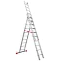ESCALERA METÁLICA TRANSFORMABLE DE ALUMINIO 9+10+10 PELDAÑOS - 1