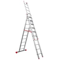 ESCALERA METÁLICA TRANSFORMABLE DE ALUMINIO 9+10+10 PELDAÑOS - 1