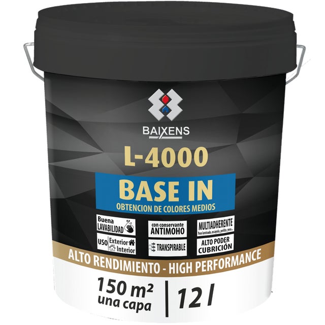 BASE PINTURA PLÁSTICA MATE L4000 12L TONOS MEDIOS