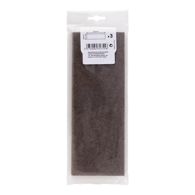 FIELTRO ADHESIVO 90X250MM MARRÓN. 3UDS - 1