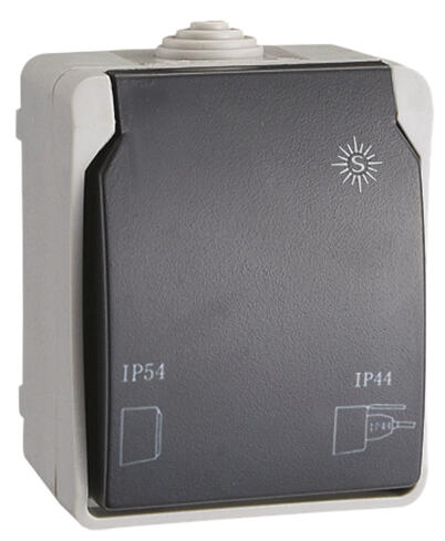Presa Schuko IP54 Per Esterni O Bagno – 2 Posti Con Coperchio In Vetro Fumo – 16A 3500W