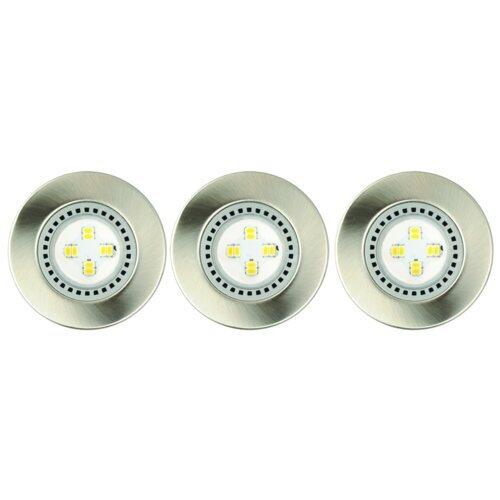 3 FOCO EMPOTRAR LED 3W CIRCULAR FIJO CROMO LUZ BLANCA