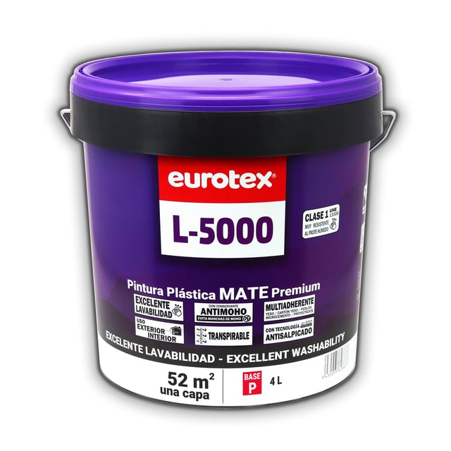 BASE PINTURA PLÁSTICA MATE L5000 4L TONOS CLAROS