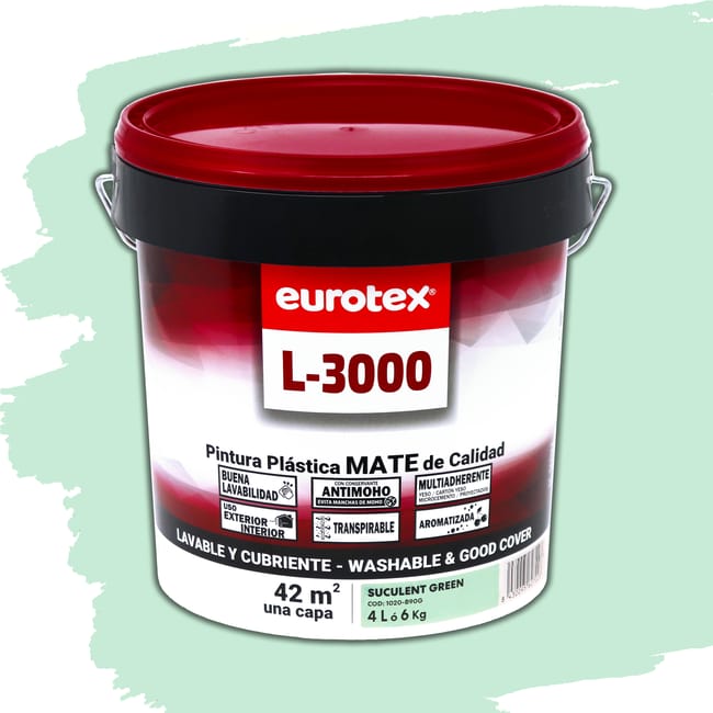 PINTURA PLASTICA SUCULENT GREEN MATE 4L L3000 - 1