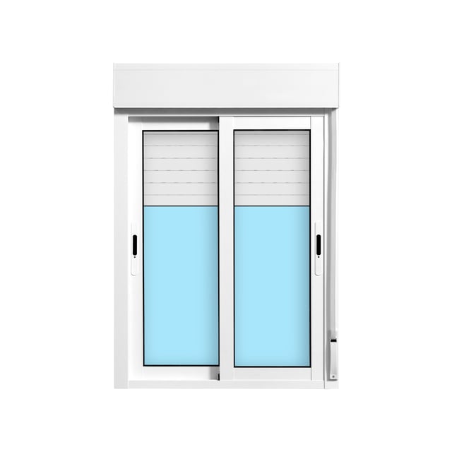 VENTANA ALUMINIO CORREDERA CON PERSIANA BLANCA 90X115CM