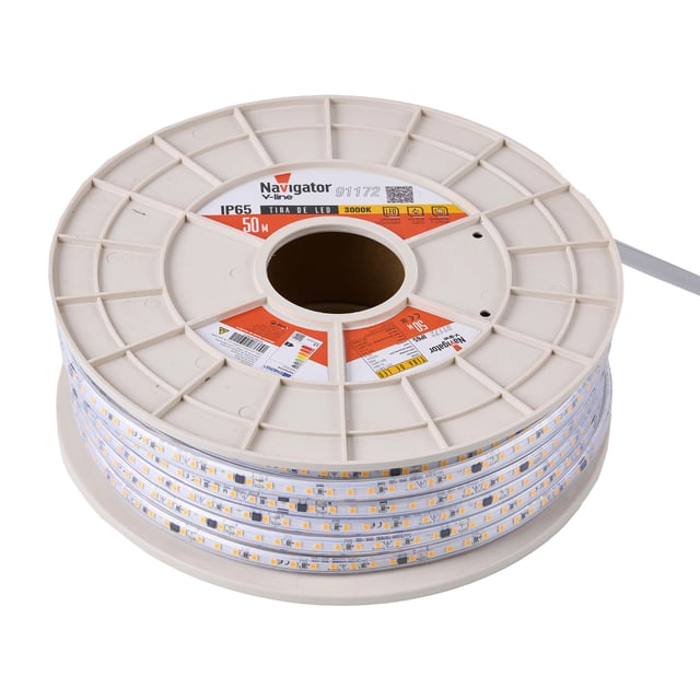 TIRA LED 230V AL CORTE 12W/M LUZ CÁLIDA IP65 