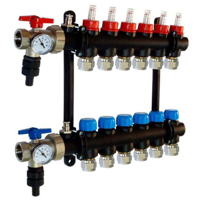 COLECTOR POLIAMIDA 6 CIRCUITOS CON RACOR - 1