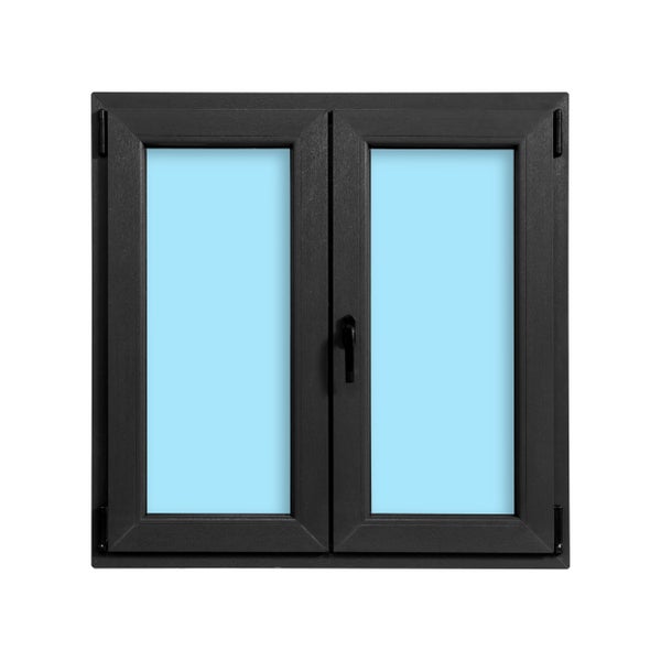 VENTANA PVC OSCILOBATIENTE GRIS GRAFITO 100X100CM
