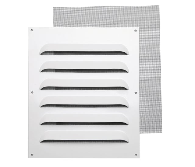 REJILLA DE VENTILACION CON MOSQUITERA SOBREPONER BLANCO 30 X 25 CM ESPESOR 1.5  MM