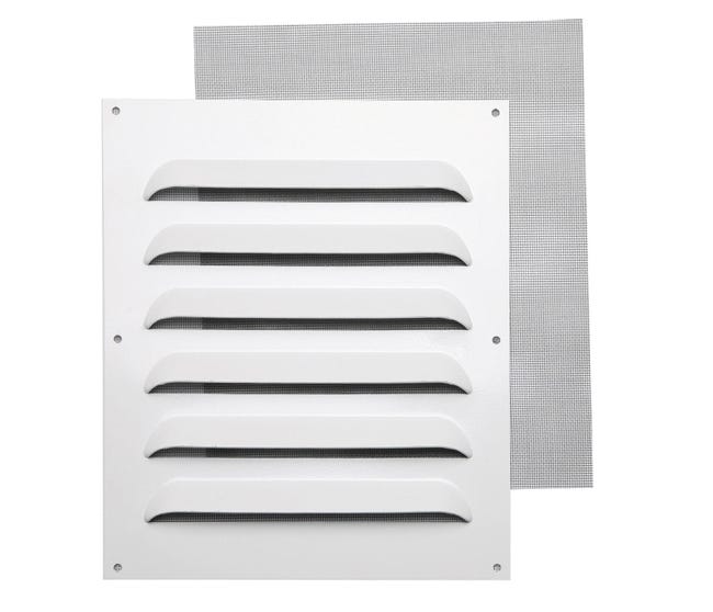 REJILLA DE VENTILACION CON MOSQUITERA SOBREPONER BLANCO 40 X 50 CM ESPESOR 1.5  MM - 1