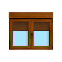 VENTANA PVC OSCILOBATIENTE CON PERSIANA ROBLE 140X118CM - 1
