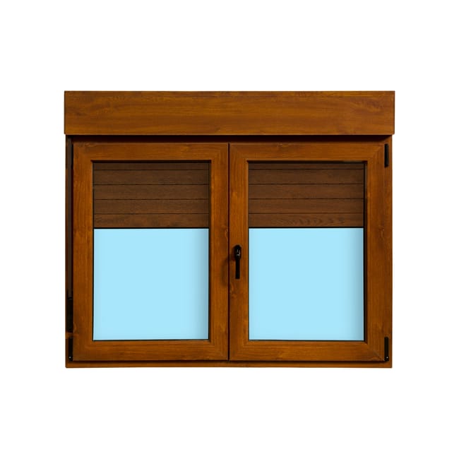 VENTANA PVC OSCILOBATIENTE CON PERSIANA ROBLE 140X118CM - 1