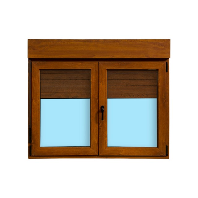 VENTANA PVC OSCILOBATIENTE CON PERSIANA ROBLE 140X118CM