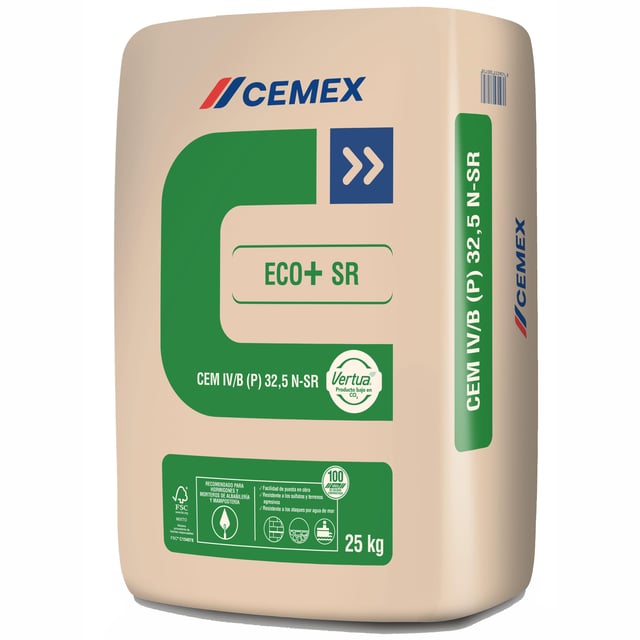 CEMENTO GRIS CEMEX ECO + SR 32,5N 25 KG